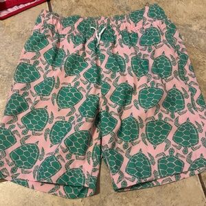 Crewcuts Pink and Green TURTLE 🐢 Patterned Swim trunks /Shorts. Sz 12
